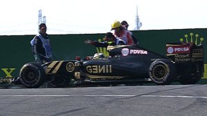 Wrong turn: after impressing with some overtakes, Maldonado's afternoon went from bad to worse. Photo by BBC Sport.